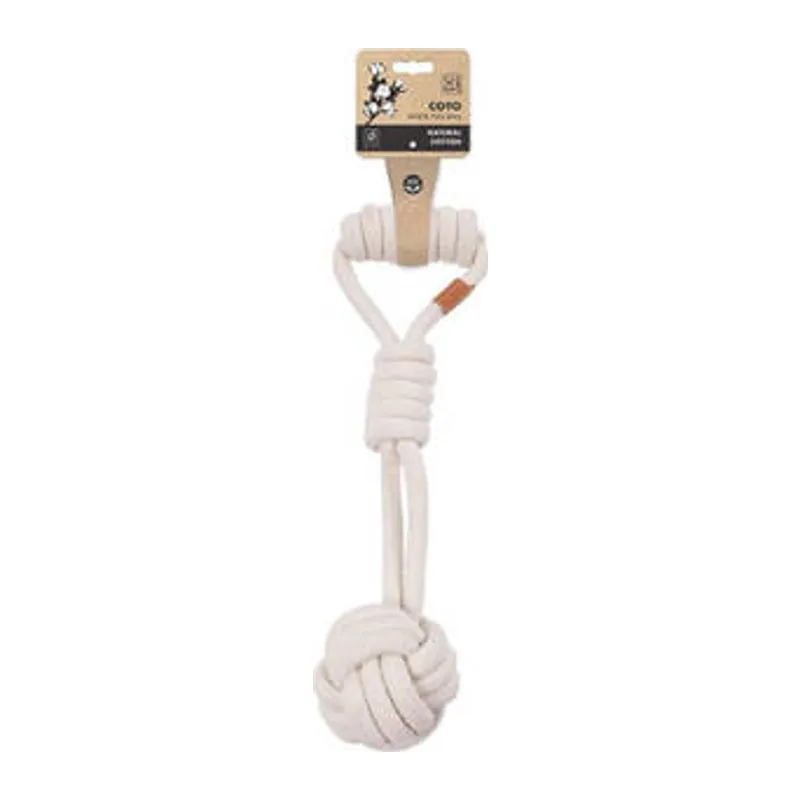 Tug Ball Örgü Köpek Oyuncağı Beyaz 36 Cm