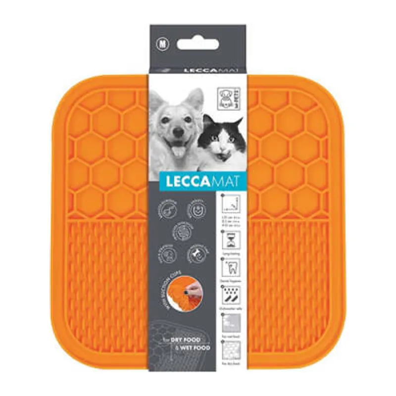 Lecca Kedi ve Köpekler İçin Yavaş Beslenme Ödül Matı Medium Turuncu 21x21 Cm