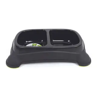 Eco Double İkili Plastik Kedi ve Köpek Mama ve Su Kabı Siyah 2x400 Ml