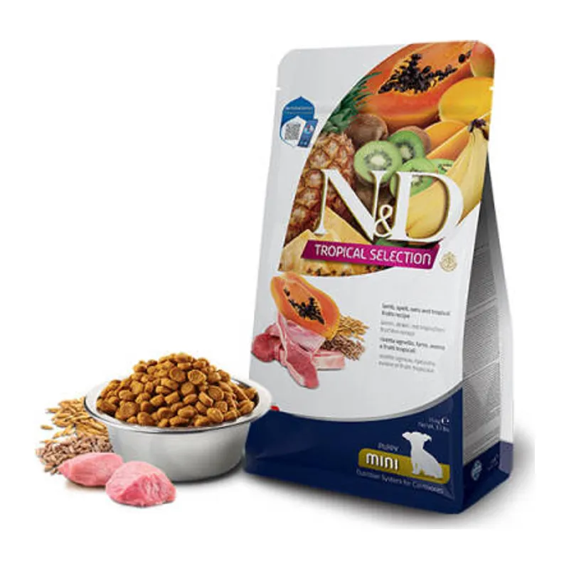 Tropical Selection Kuzu Etli ve Tropikal Meyveli Mini Irk Yavru Köpek Maması 1,5 Kg