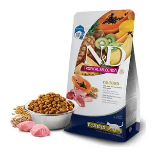 N&D Tropical Selection Kuzu Etli ve Tropikal Meyveli Kısırlaştırılmış Kedi Maması 10 Kg