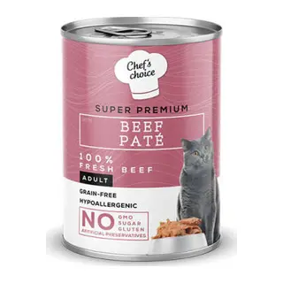 Pate Beef Biftekli Tahılsız Ezme Yetişkin Kedi Konservesi 400 Gr