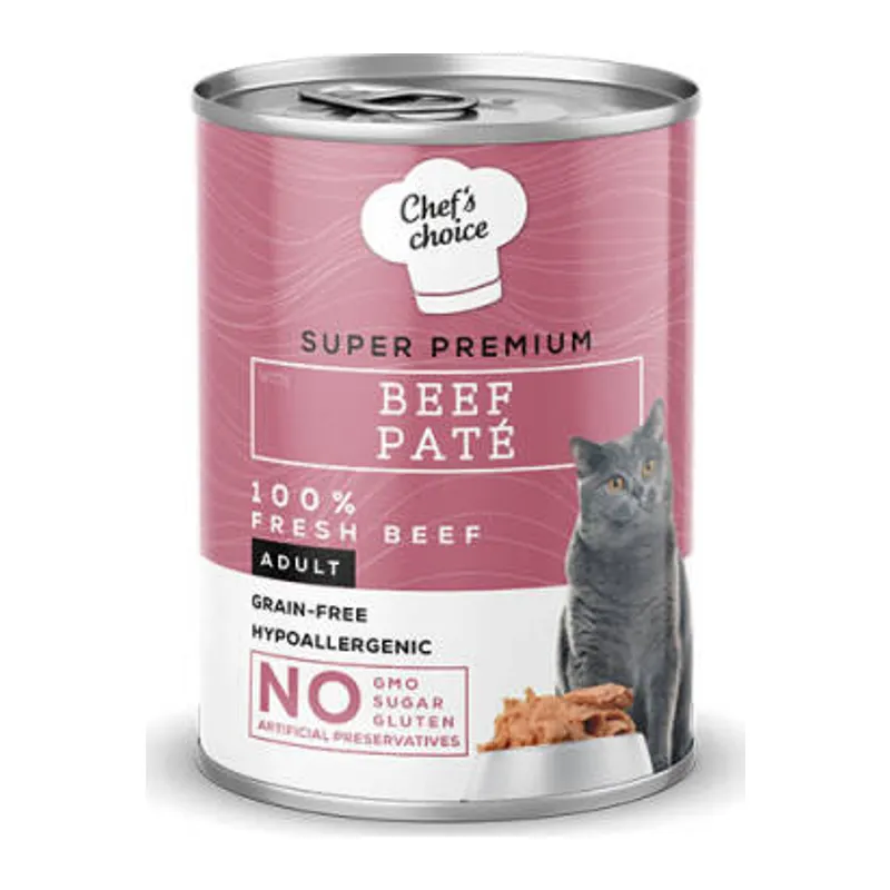 Pate Beef Biftekli Tahılsız Ezme Yetişkin Kedi Konservesi 400 Gr