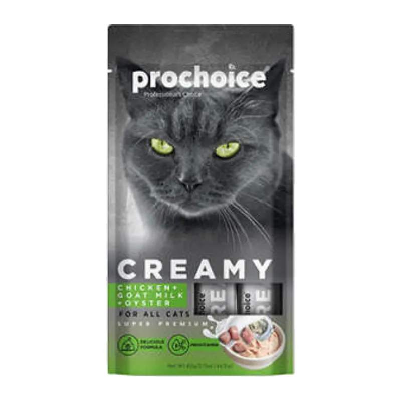 Creamy Tavuklu Keçi Sütlü ve İstiridyeli Sıvı Kedi Ödül Maması 4x15 Gr