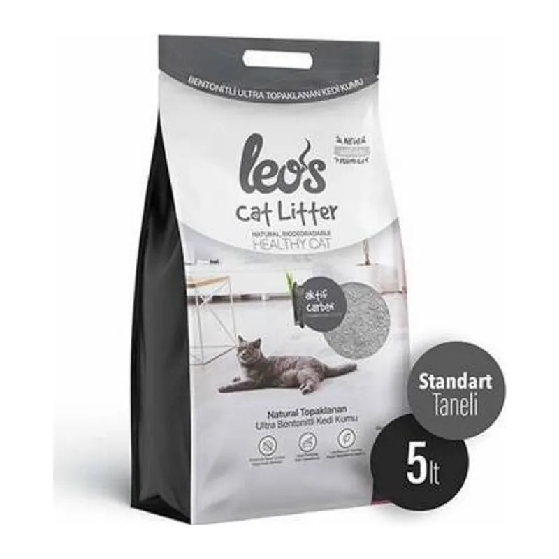 Cat Litter Grey Aktif Karbonlu Bentonit Kedi Kumu 5 Lt