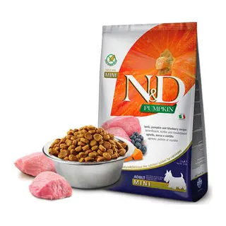 N&D Pumpkin Balkabaklı Kuzulu Yaban Mersinli Küçük Irk Tahılsız Yetişkin Köpek Maması 7 Kg