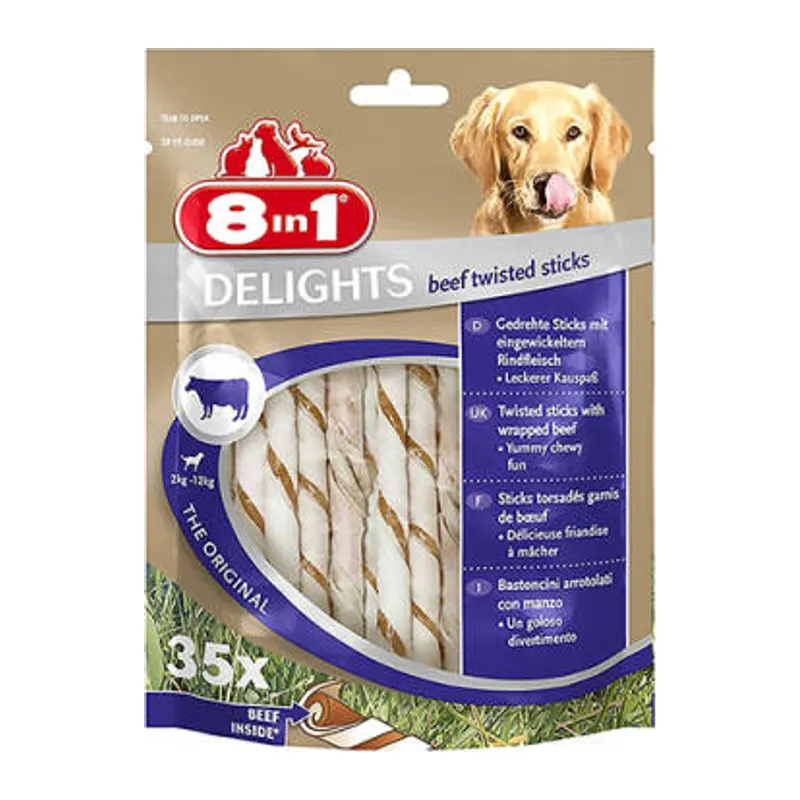 Delights Bones Biftekli Twested Sticks Burgu Çubuğu Köpek Ödülü 190 Gr