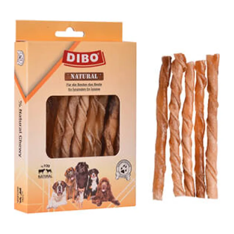 Natürel Burgu Çubuk Çiğneme Kemiği Köpek Ödülü 100 Gr 12 Cm