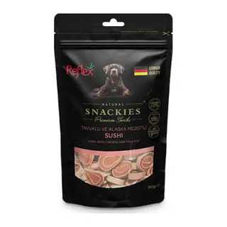 Snackies Natural Tavuklu ve Alaska Mezgitli Sushi Tahılsız Köpek Ödül Maması 90 Gr