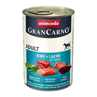 GranCarno Sığır Etli Ispanaklı ve Somonlu Yetişkin Köpek Konservesi 400 Gr