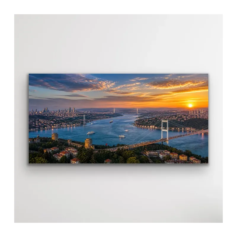 3 Boğaz Manzaralı İstanbul Kanvas Tablo 60X120 CM