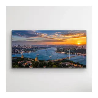 3 Boğaz Manzaralı İstanbul Kanvas Tablo 40X80 CM