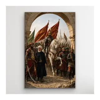 Fatih Sultan Mehmet İstanbul'un Fethi Kanvas Tablo 40X60 CM