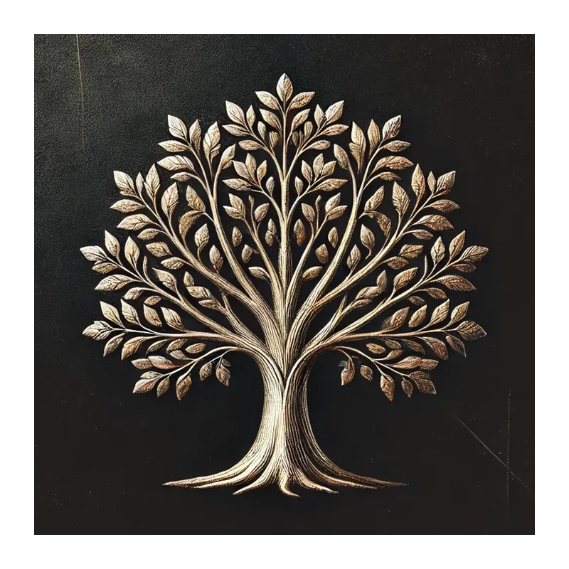 Bronz Ağaç Kanvas Tablo 60x60cm