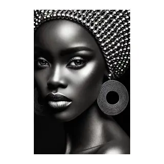 Afrikalı Siyahi Kadın Kanvas Tablo 70x100