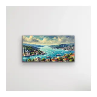 İstanbul Boğaz Manzarası Kanvas Tablo 60x120cm