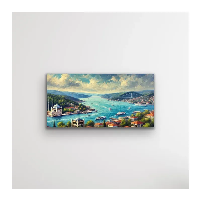 İstanbul Boğaz Manzarası Kanvas Tablo 60x120cm