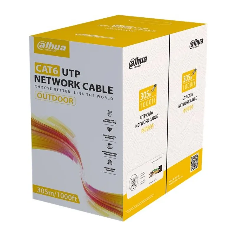 DAHUA DH-PFM920-6UN U/UTP 305 METRE 24AWG %100 BAKIR PE OUTDOOR SİYAH RENK CAT6 KABLO