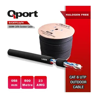 Q-CATFLASH 500 METRE LSZH CAT6 OUTDOOR 23AWG 0.58MM YANMAZ KABLO (HALOGEN FREE)