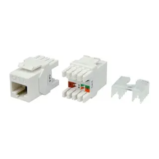 KJ-UC6-18044 CAT6 UTP 180 DERECE KEYSTONE JACK BEYAZ RENK