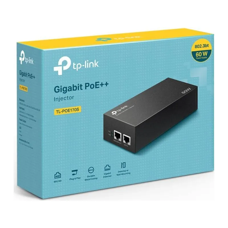 TP-LINK OMADA TL-POE170S 48VOLT 60WATT GIGABIT PORT POE ADAPTÖR