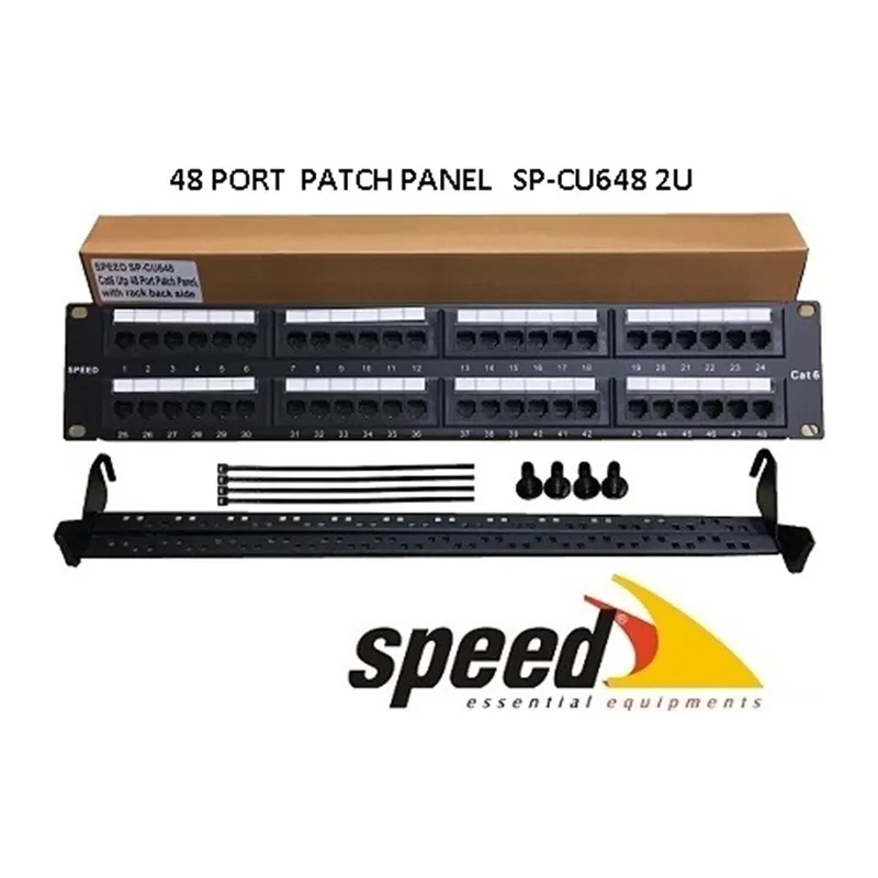 SP-CU648 2U 48 PORT CAT6 DOLU UTP PATCH PANEL + KABLO DÜZENLEYİCİ