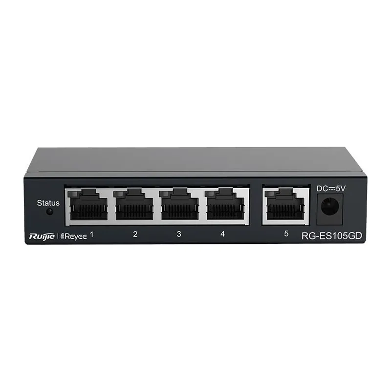 RUIJIE REYEE RG-ES105GD 5 PORT GIGABIT TAK CALISTIR METAL KASA SWITCH
