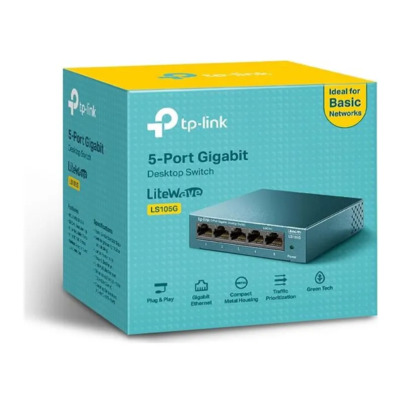 TP-LINK LS105G 5 PORT GIGABIT METAL KASA SWITCH