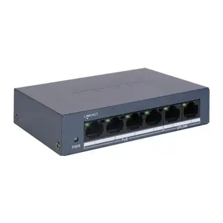 HIKVISION DS-3E0106MP-E/M 4 PORT 10/100 + 2 PORT 10/100 RJ45 UPLINK 45W METRE POE SWITCH