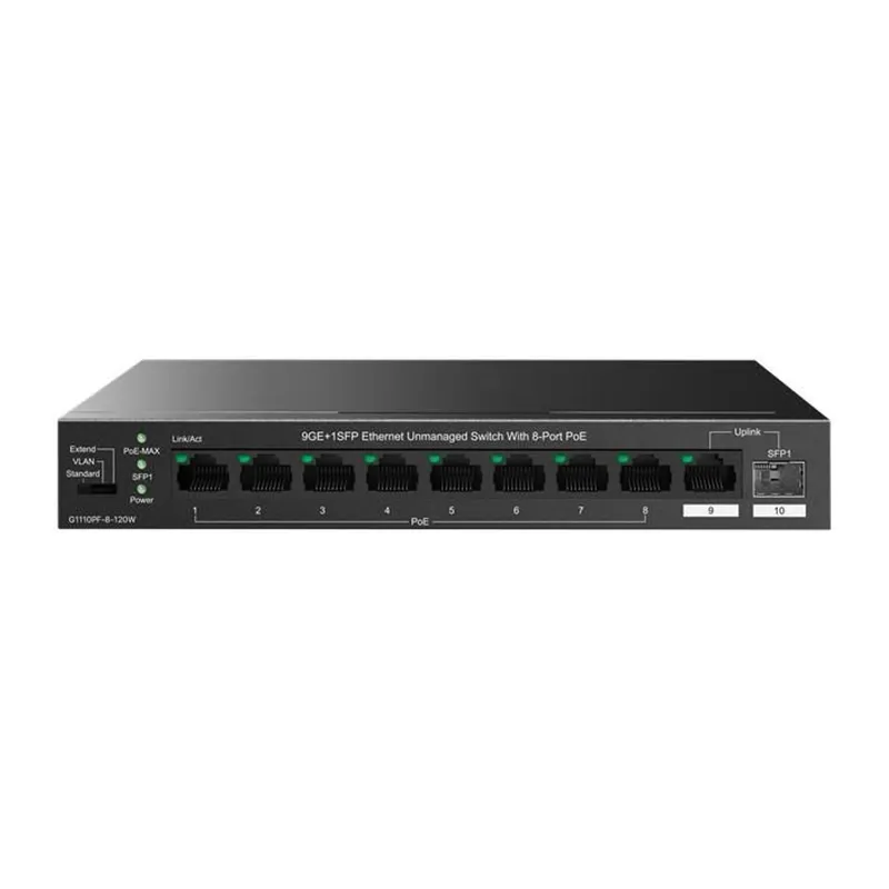 IP-COM IP-G1110PF-8-120W 8 PORT GIGABIT + 1X1GB RJ45/SFP PORT 120W 250 METRE POE SWITCH