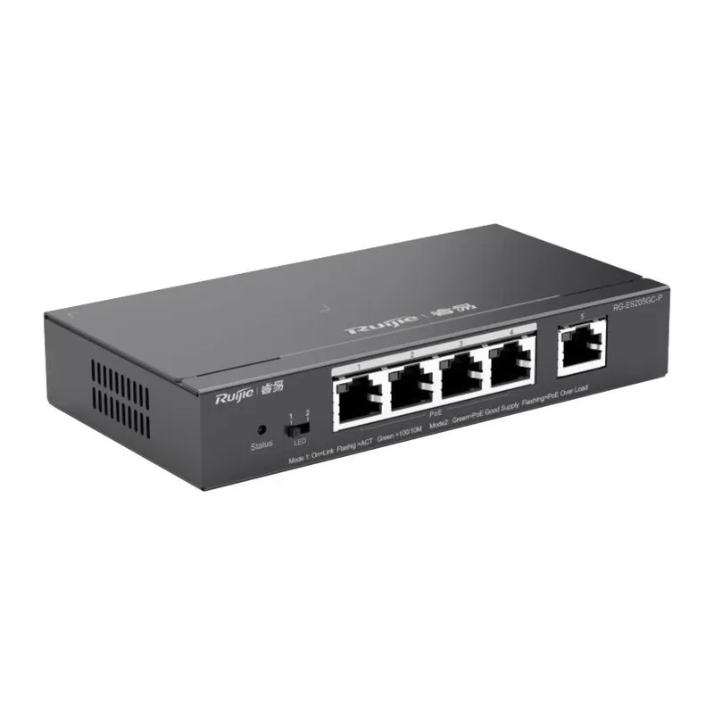 RUIJIE REYEE RG-ES205GC-P 4 PORT GIGABIT+1XGB RJ45 UPLINK L2 CLOUD YÖNETİLEBİLİR 54W POE SWITCH