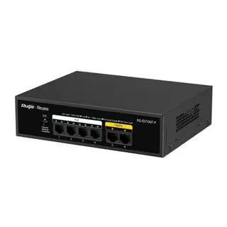 RUIJIE REYEE RG-ES106F-P 4 PORT 10/100 + 2 PORT 10/100 UPLINK 54W 250 METRE POE METAL KASA SWITCH