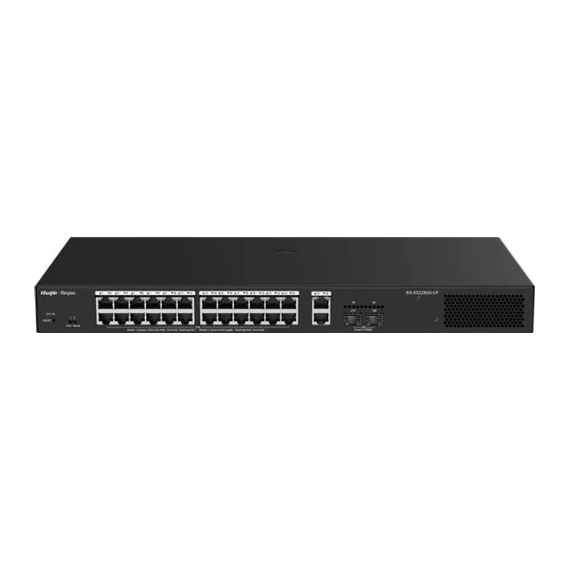 RUIJIE REYEE RG-ES228GS-LP 24 PORT GIGABIT+2XGB RJ45/SFP UPLINK CLOUD YÖNETİLEBİLİR 250W POE RACKMOUNT SWITCH