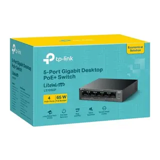 TP-LINK LS105GP 4 PORT GIGABIT + 1 PORT RJ45 UPLINK POE 65W 250 METRE POE MESAFE METAL KASA SWITCH