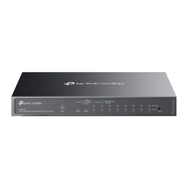 TP-LINK OMADA ES210GMP 8 PORT GIGABIT POE + 2 PORT RJ45/1 PORT SFP COMBO CLOUD YÖNETİLEBİLİR 123W METAL KASA SWITCH