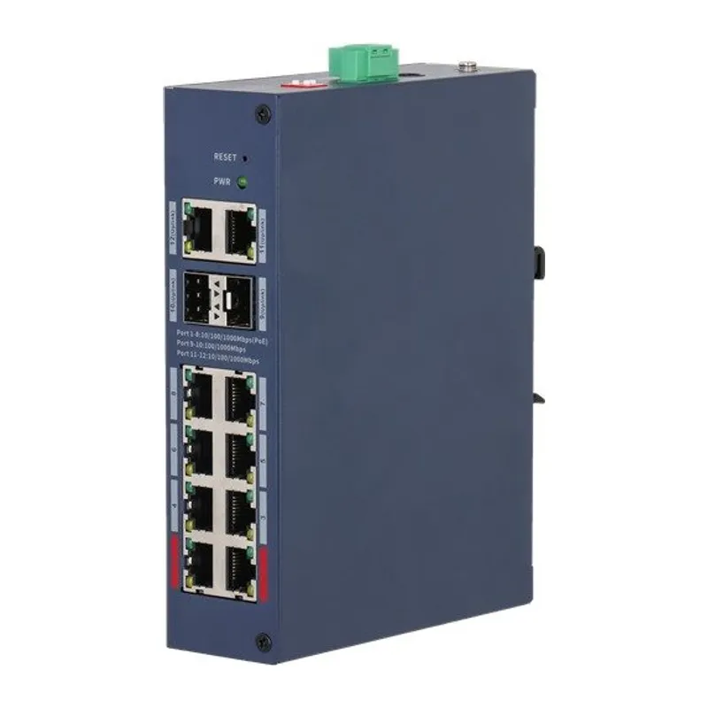 DAHUA CHS4212-8GT-110 8 PORT GIGABIT+2PORT 1GB SFP/2PORT RJ45 UPLINK CLOUD YÖNETİLEBİLİR ENDÜSTRİYEL 110W POE SWITCH