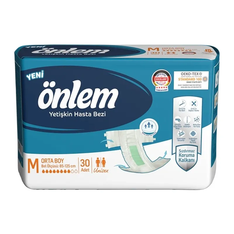Belbantlı Yetişkin Hasta Bezi - M - 120 Adet, 4 Paket
