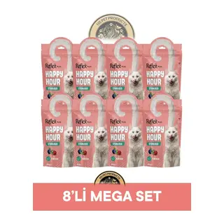 Reflex Plus Happy Hour Tavuk Kısırlaştırılmış Kedi Ödül Maması Seti 8x60 gr