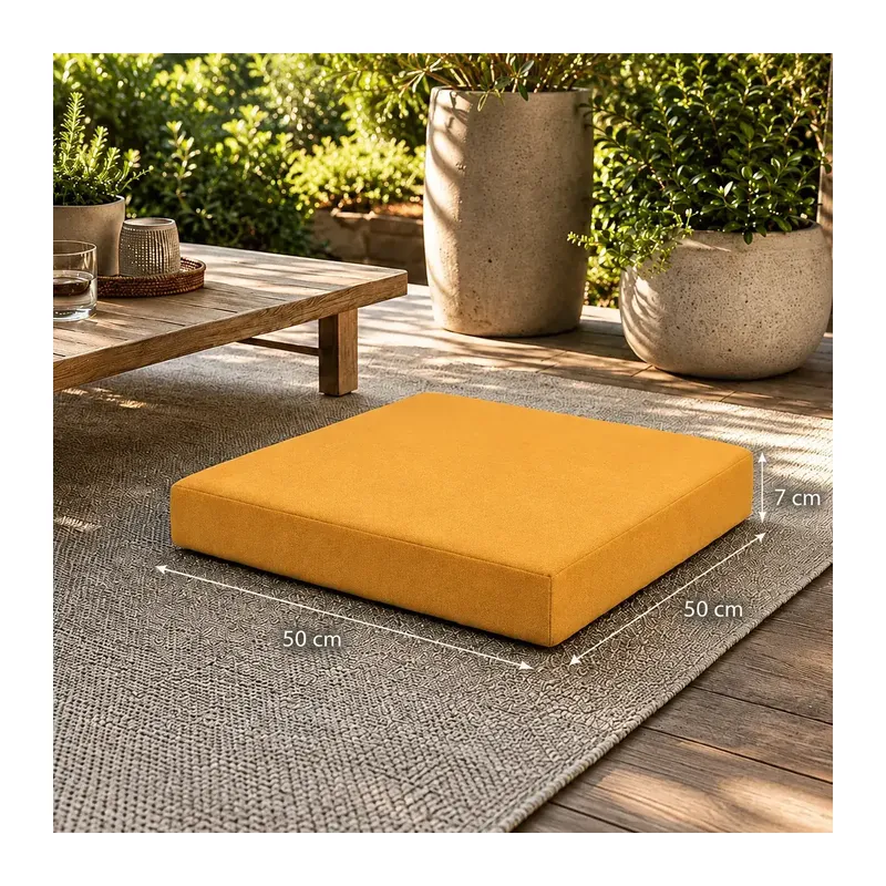 Kare Blok Minder · 50 × 50 × 7 cm | Hardal | İç mekân