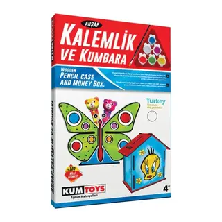 5304 Ahşap Kalemlik ve Kumbara Seti