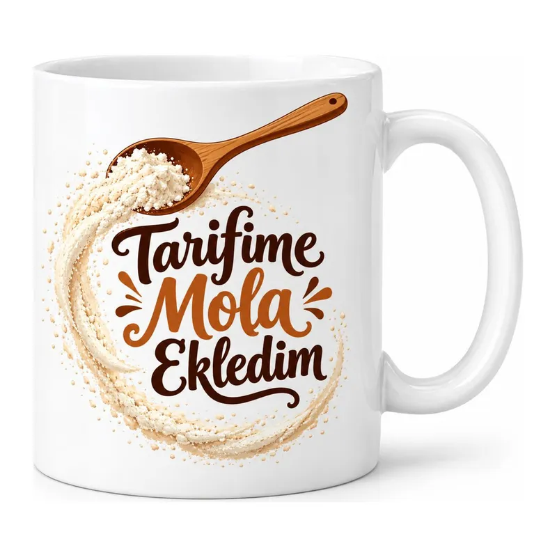 Mutfakta Minik Kaçamak Tasarımlı Porselen Kupa - MODEL 639