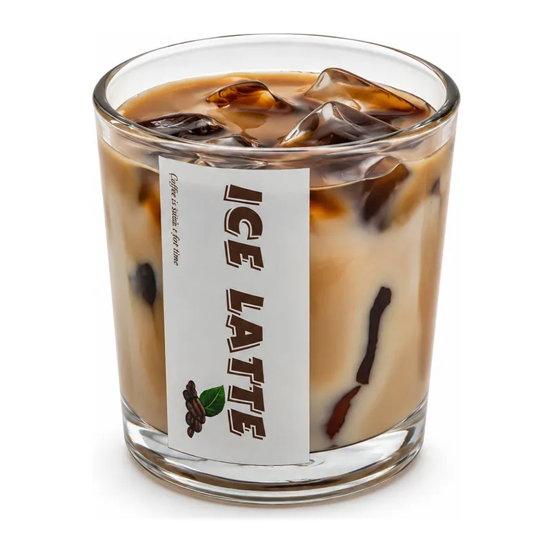 Gül Kokulu Latte Aromalı Cam Bardak Mum