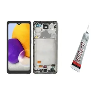 Samsung A72,A725 Uyumlu OLED Ekran Dokunmatik Çıtalı (Siyah) B7000 Yapıştırıcı
