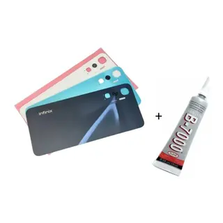 Infinix Hot 20 Uyumlu Arka Batarya Pil Kapağı Beyaz (B7000 15 ml Yapıştırıcı)