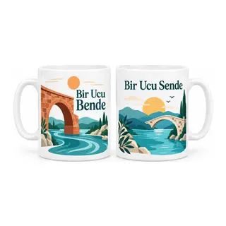 İki Uç Bir Köprü 2'li Porselen Kupa Seti - MODEL 504