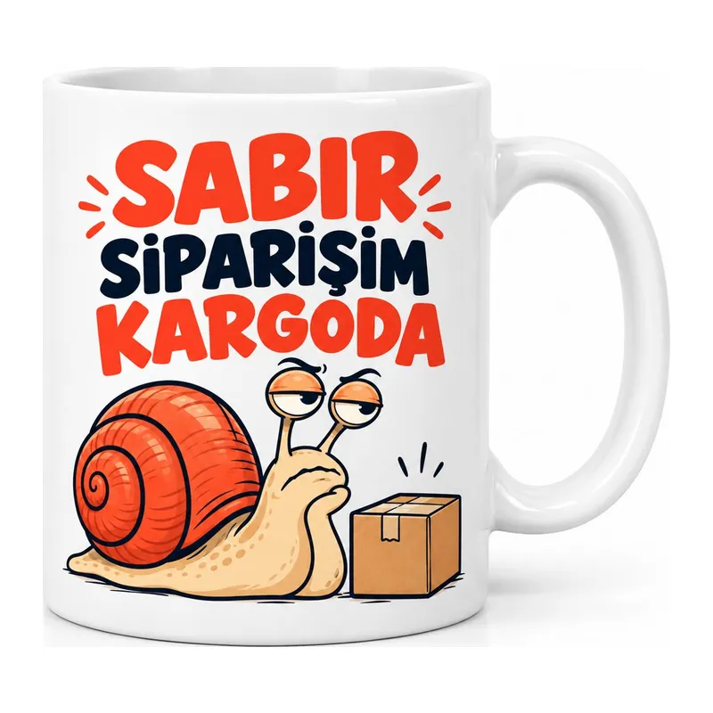 Sabır Siparişi Tasarımlı Porselen Kupa - MODEL 717