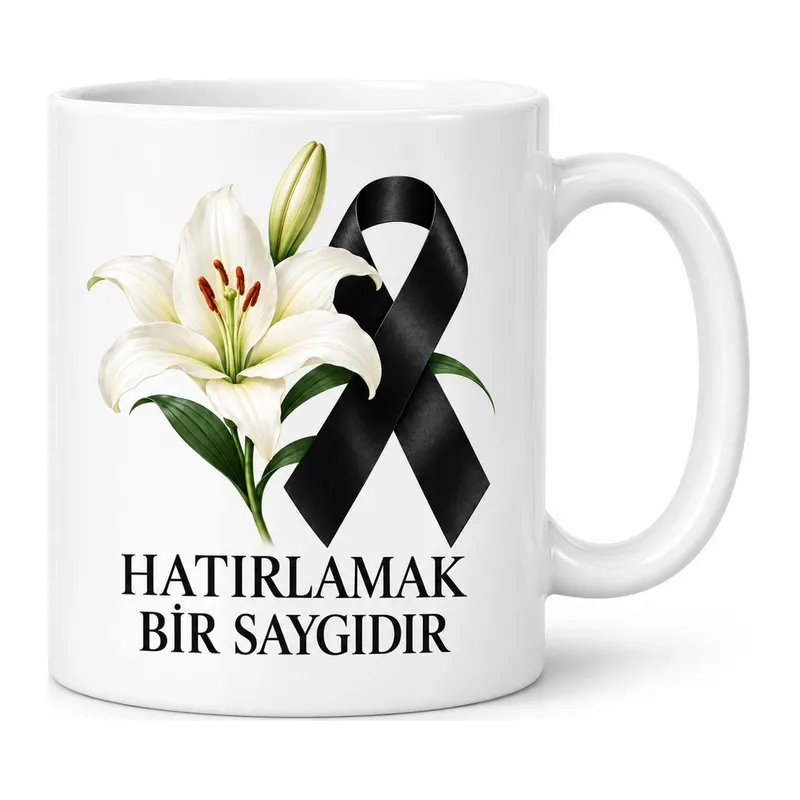 Sessiz Anma Tasarımlı Porselen Kupa - MODEL 785