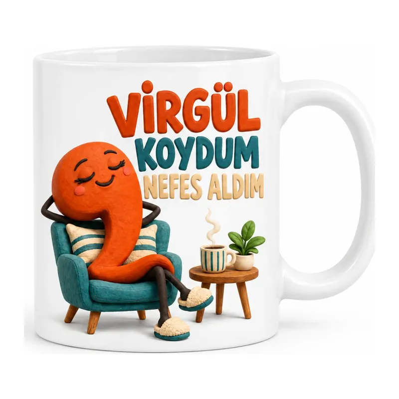 Türkçe Duruşu Tasarımlı Porselen Kupa - MODEL 828