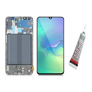 Samsung A70 Uyumlu OLED Ekran Dokunmatik Çıtalı (Siyah) B7000 Yapıştırıcı