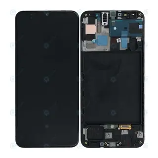 Samsung Galaxy A50 Uyumlu LCD Ekran Dokunmatik Çıtalı (Siyah)